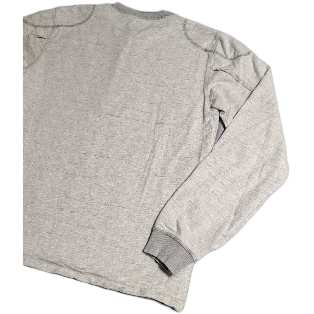 Carbon2Cobalt Thermal Henley Shirt Mens Medium Gray Long Sleeve Elbow Patch - Picture 8 of 8